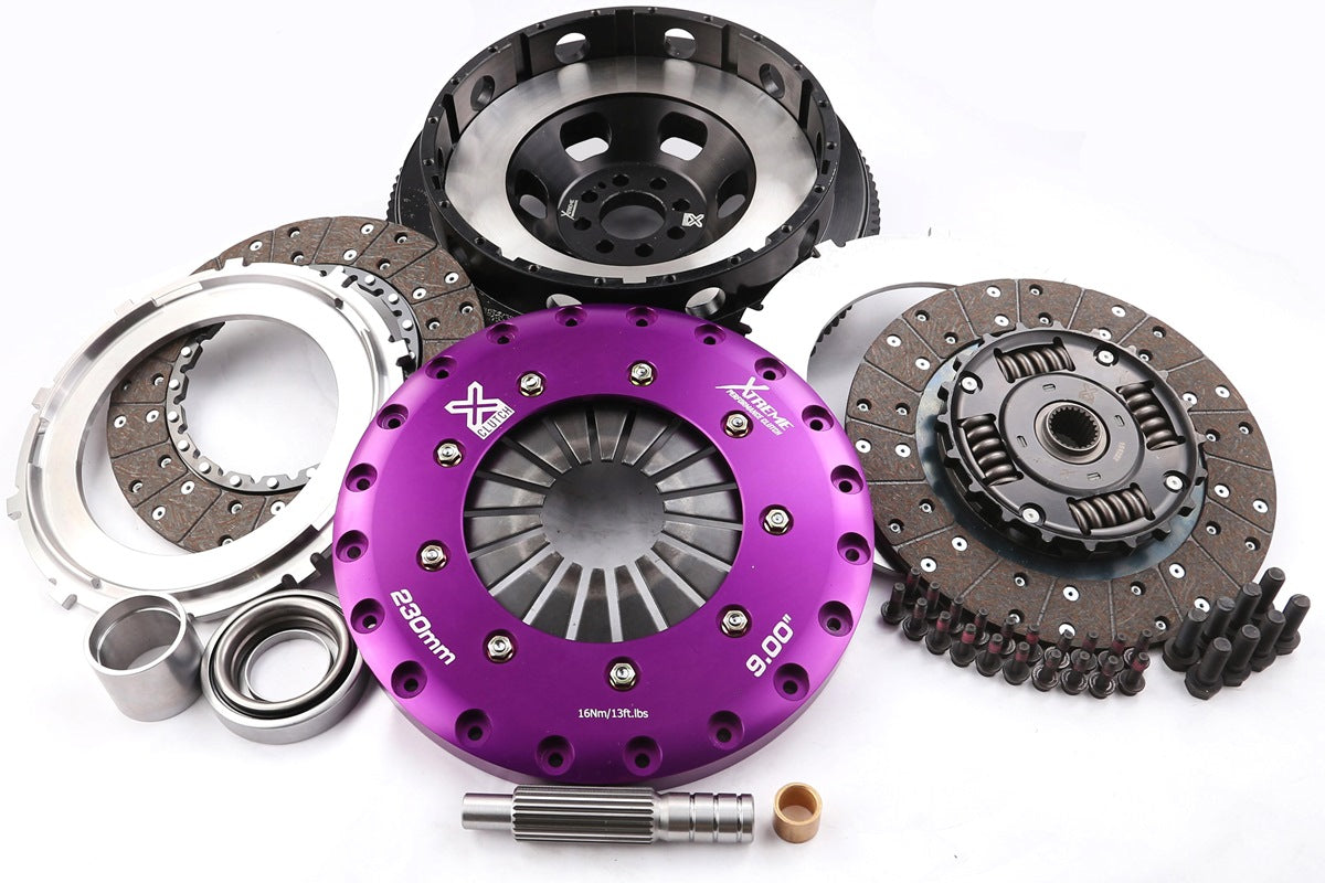 Xtreme Performance - 230mm Sprung hub Organic Twin Plate Clutch Kit Incl Flywheel 1000Nm