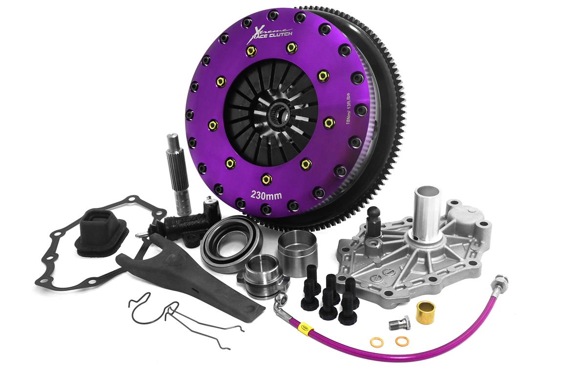 Xtreme Performance - 230mm Sprung hub Organic Twin Plate Clutch Kit Incl Flywheel 1000Nm