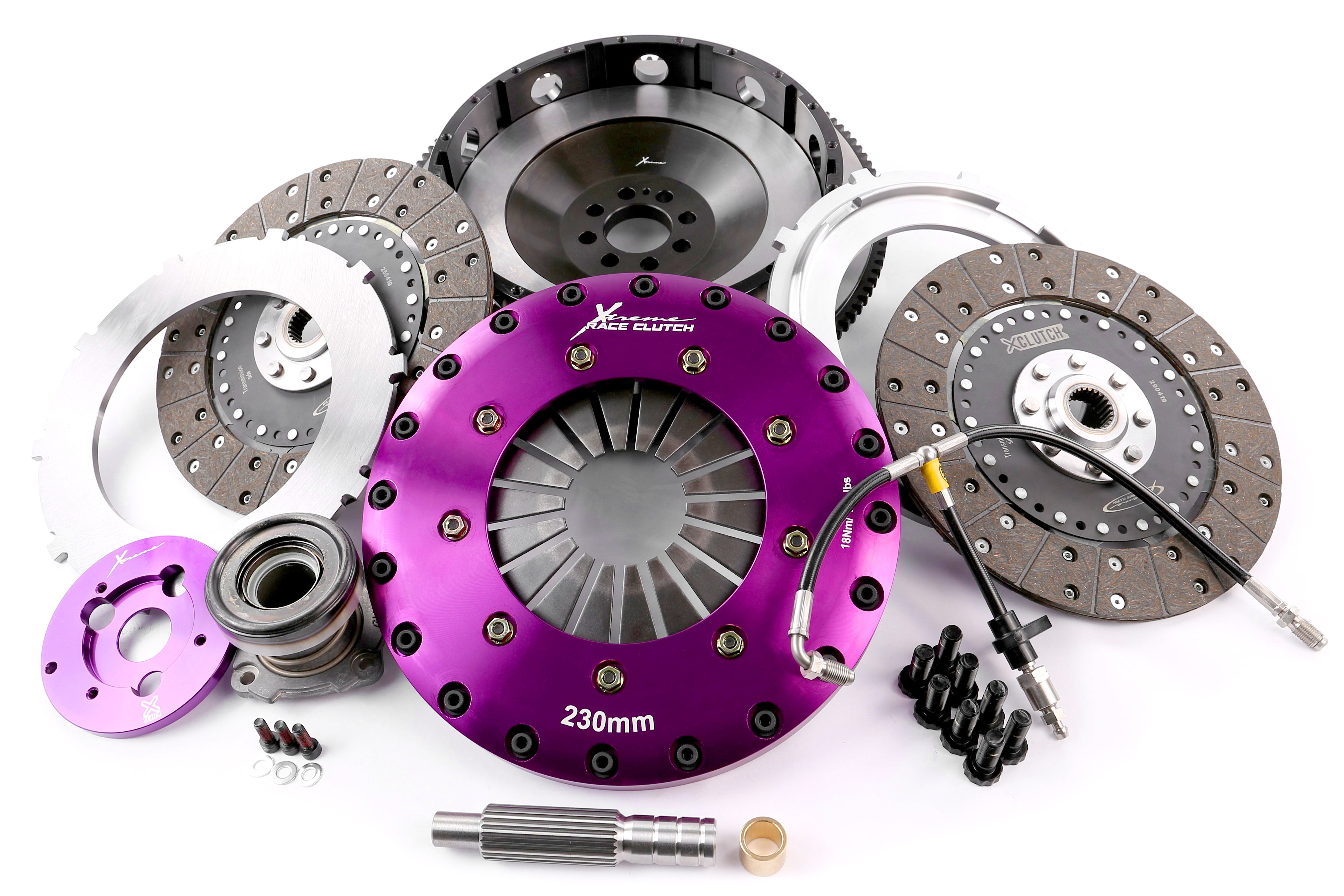 Xtreme Performance - 230mm Organic Twin Plate Clutch Kit Incl Flywheel & CSC 1200Nm