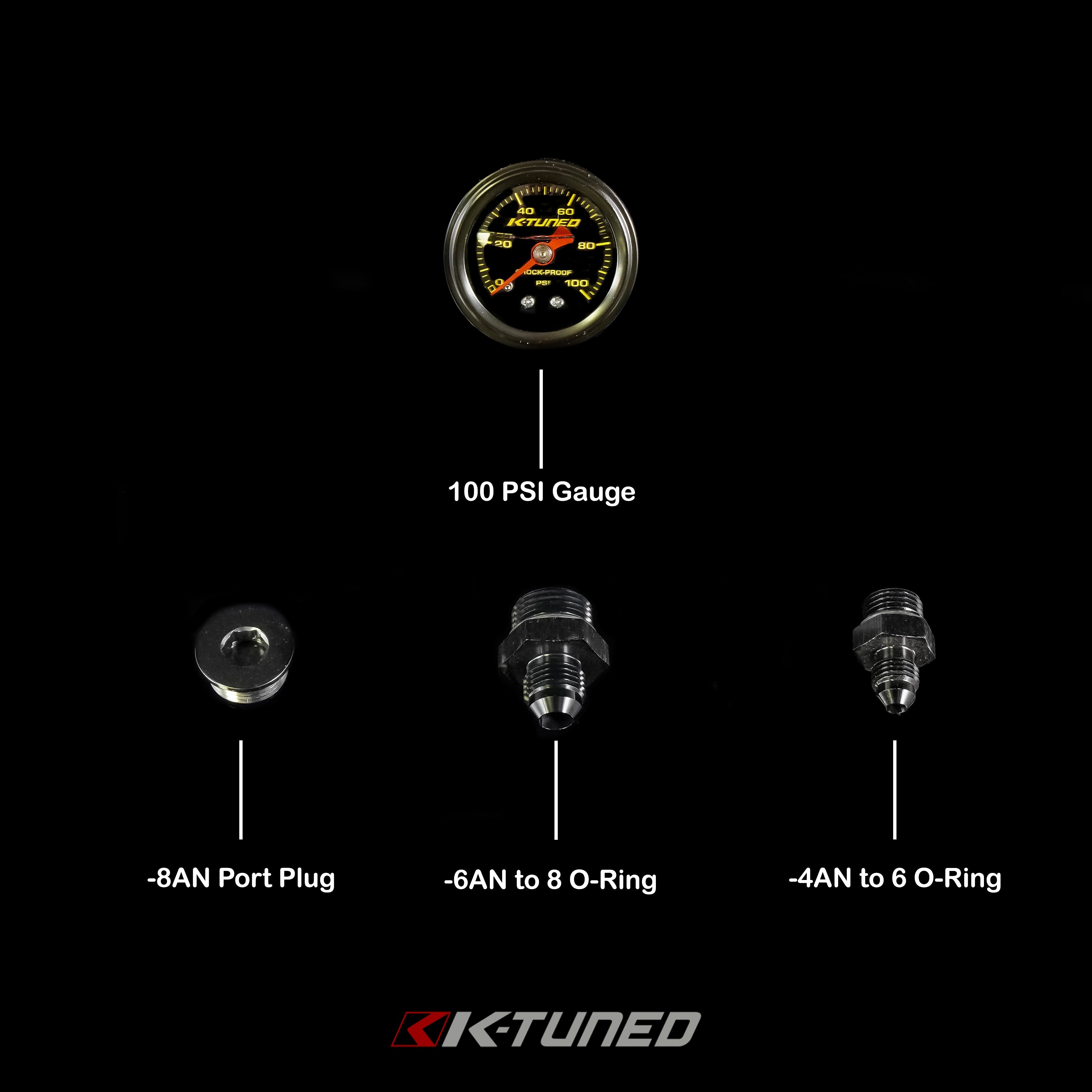 K-Tuned 8AN HP Fuel Pressure Regulator (FPR)  - Yes add fitting and gauge – K-Tuned for Honda K-Series (KTD-FPR-08K)