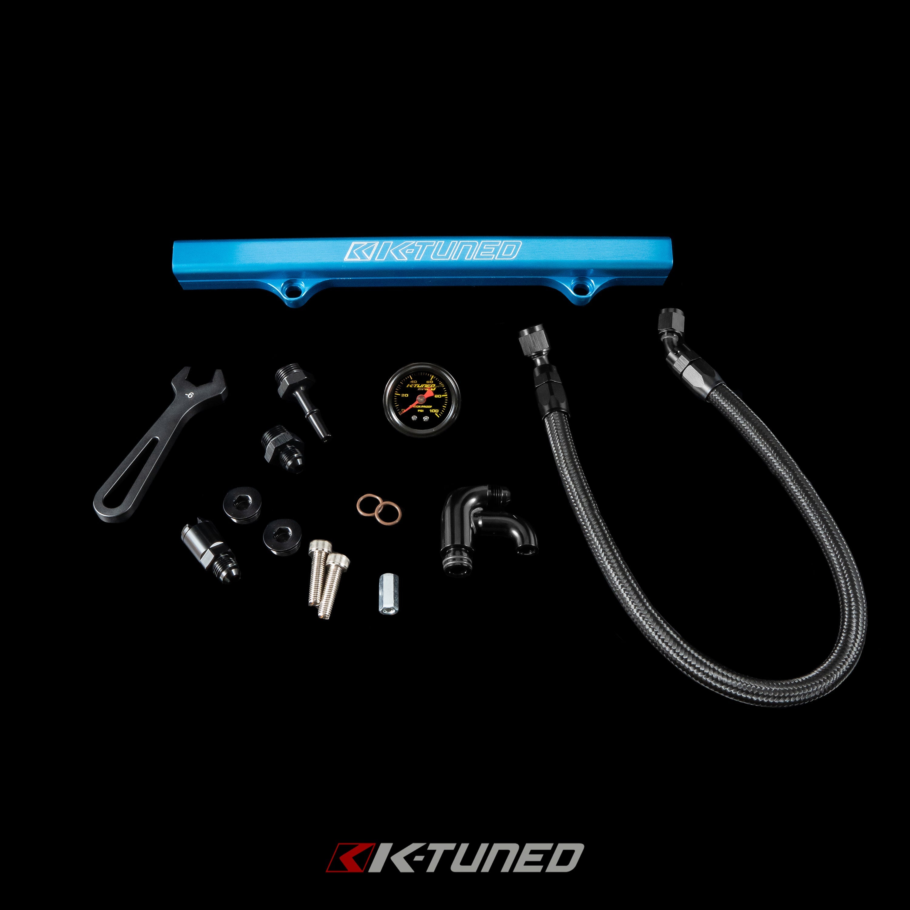 K-Tuned Fuel Line and Optional Fuel Rail Honda Civic EP3 Integra DC5 Type-R  - Center Feed (Tucked Line) - / No thanks / Red Fuel Rail – K-Tuned for Honda K-Series (KTD-KCF-RED)