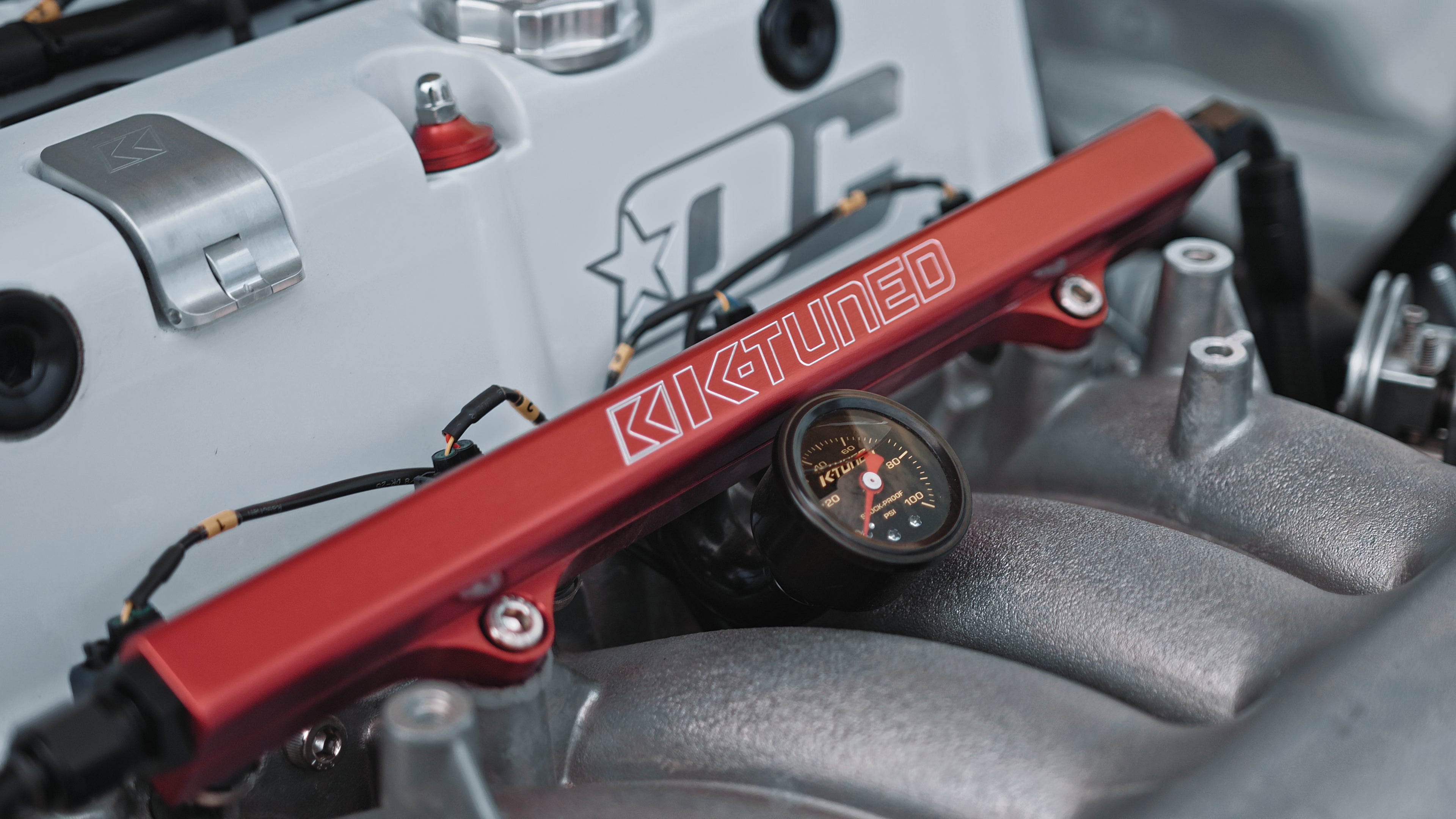 K-Tuned Fuel Rail Kit Honda Civic EP3 FN2 Integra DC2 K-Series  - Yes please add center mount gauge. / Brushed Fuel Rail – K-Tuned for Honda K-Series (KTD-KRS-G30)