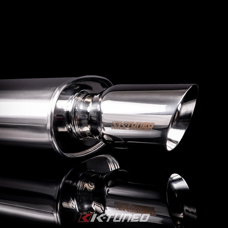 K-Tuned Universal Backbox Polished Long Center Inlet / Outlet  - 2.5in Muffler – K-Tuned for Honda K-Series (KTD-MFL-25S)