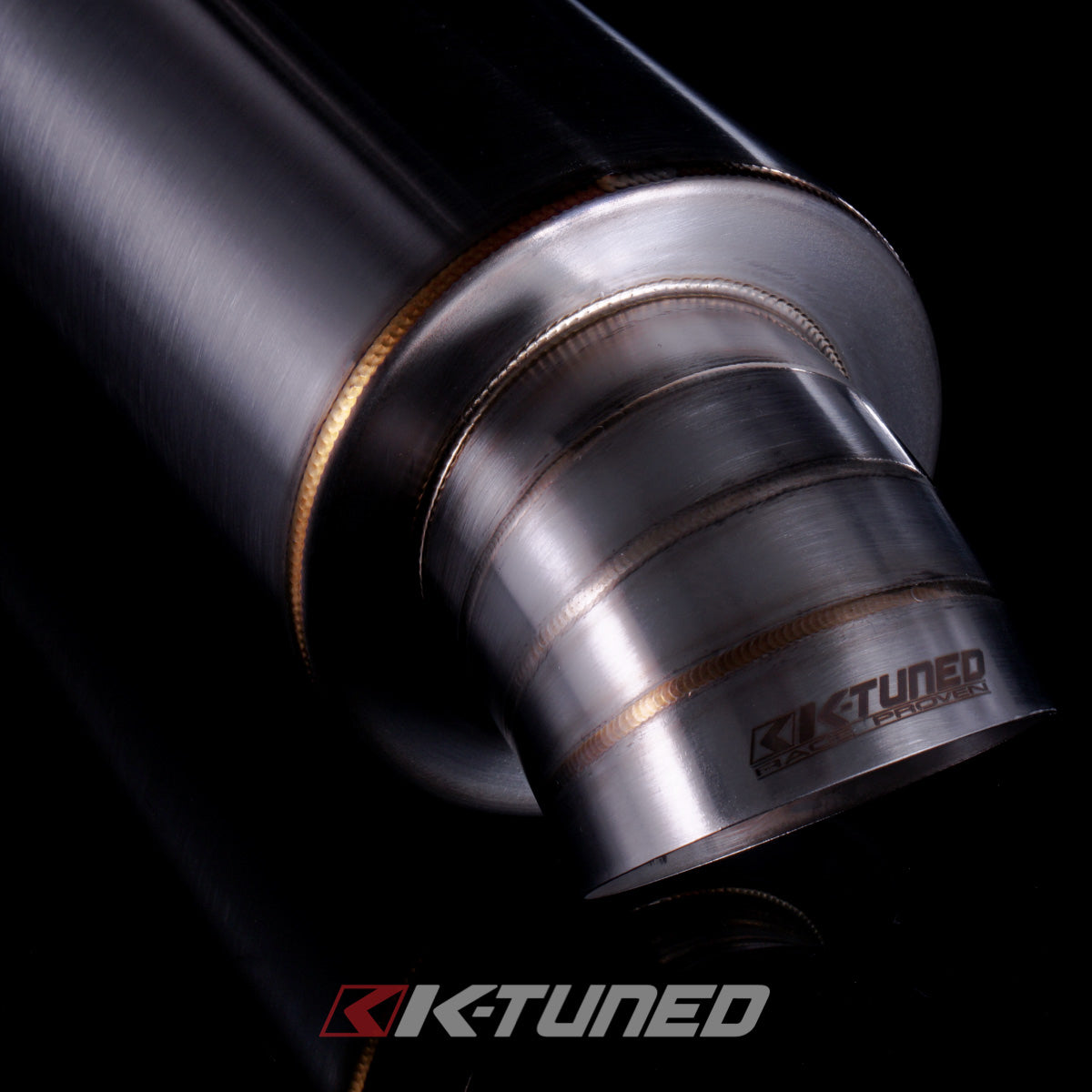 K-Tuned Universal Turndown Backbox  - 2.5in Inlet – K-Tuned for Honda K-Series (KTD-MFTD-25)