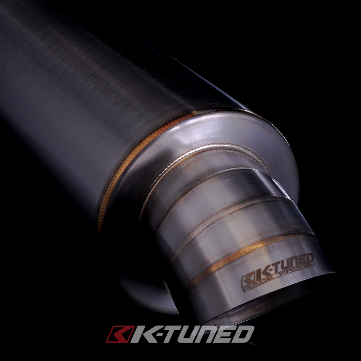 K-Tuned Universal Turndown Backbox  - 2.5in Inlet – K-Tuned for Honda K-Series (KTD-MFTD-25)