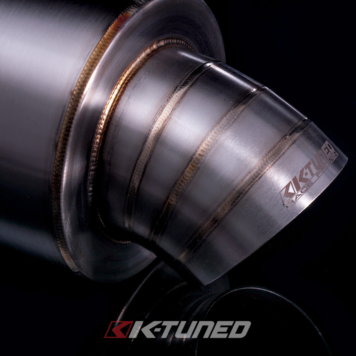 K-Tuned Universal Turndown Backbox  - 3in Inlet – K-Tuned for Honda K-Series (KTD-MFTD-30)