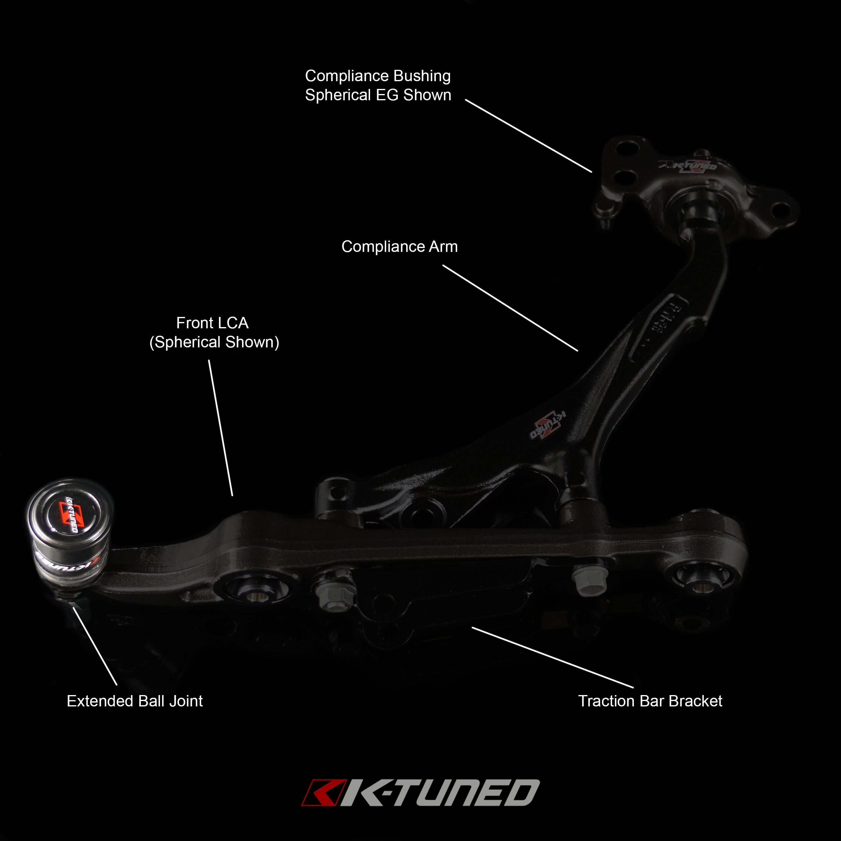 K-Tuned Roll Center Adjusters with Extended Ball Joints Honda Civic EG EK Integra DC2 – K-Tuned for Honda K-Series (KTD-RCA-920)