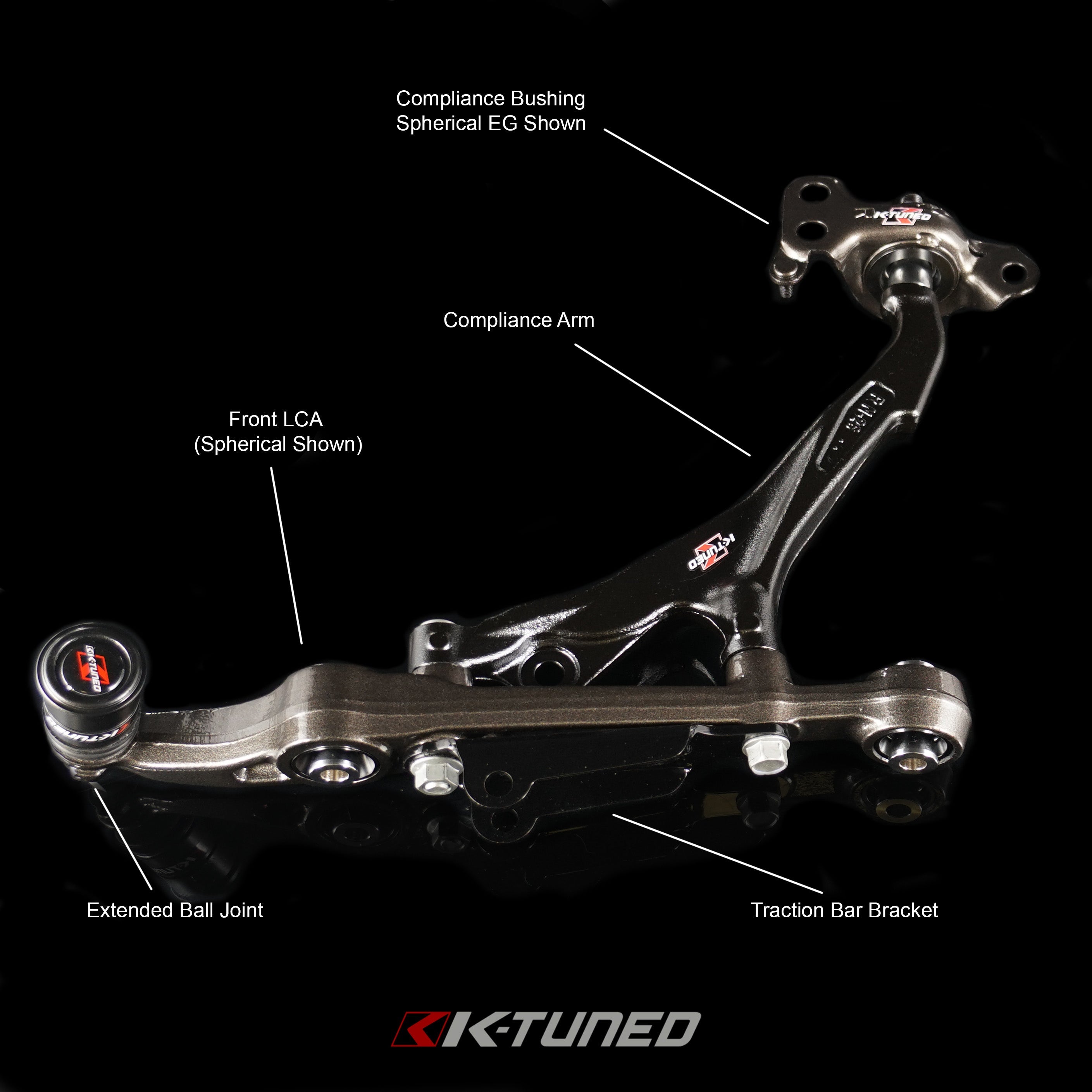 K-Tuned Roll Center Adjusters with Extended Ball Joints Honda Civic EG EK Integra DC2 – K-Tuned for Honda K-Series (KTD-RCA-920)