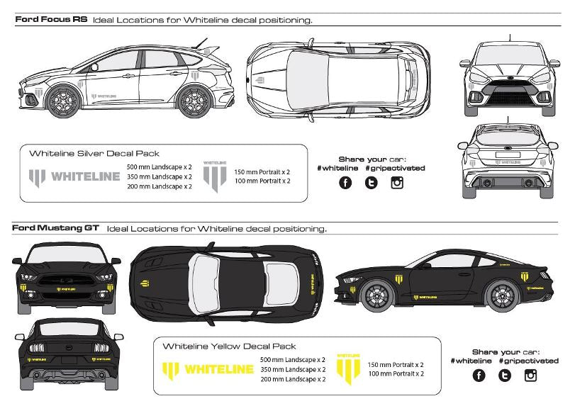 Whiteline Whiteline Decal Kits - Merchandise Decals - KWM004 - KWM004 - image 2