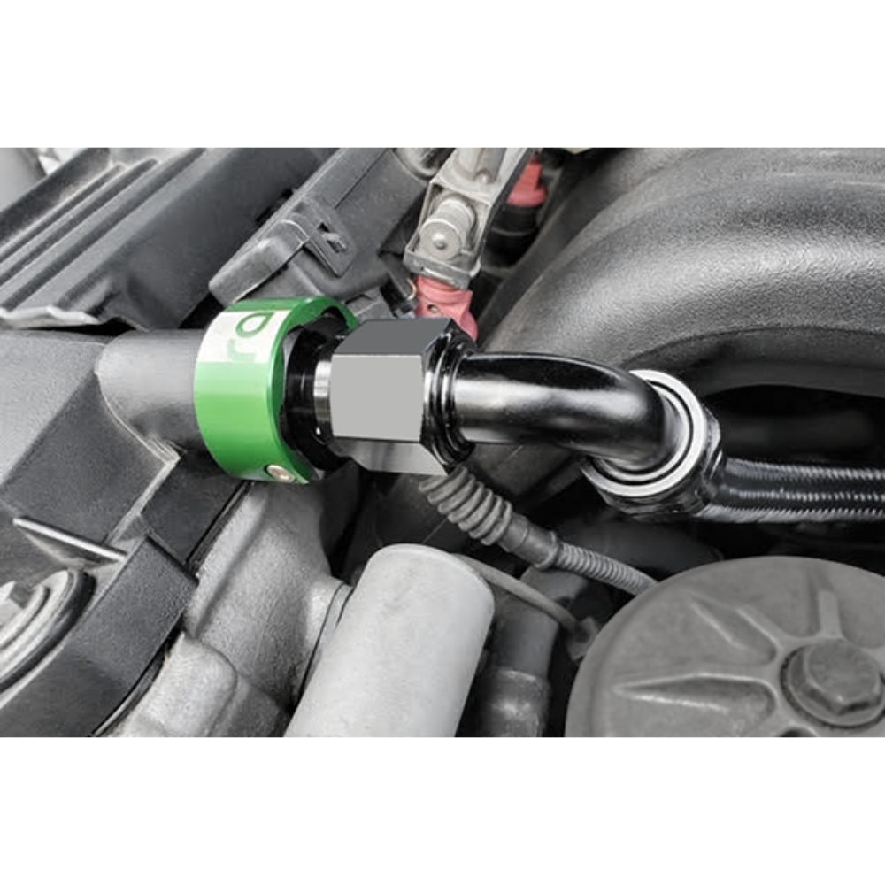 Radium Engineering V2 Quick Connect Fitting  - 19mm Male to 10AN Male 90 Degree