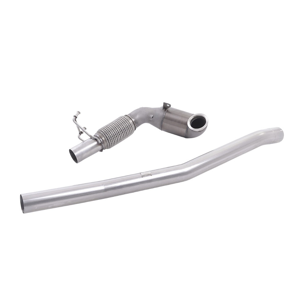 Milltek Volkswagen Golf Mk7.5 R 2.0 TSI 310PS (Non-GPF Equipped Models Only) - 76mm & EC Approved Systems 2017-2021 Large Bore Downpipe and Hi-Flow Sports Cat Exhaust - Fits with Milltek System - SSXAU381