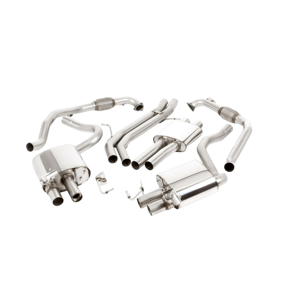 Milltek Audi S5 3.0 V6 Turbo Sportback B9 (Non Sport Diff Models Only) 2017-2023 Cat-back Exhaust  - Resonated Quad GT100 Titanium Tips