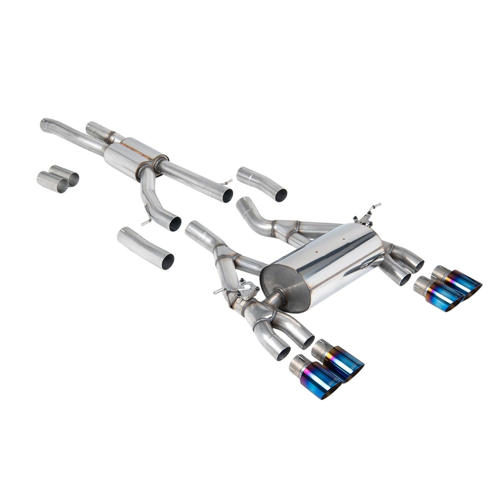 Milltek BMW 4 Series F82/83 M4 Coupe/Convertible (Non-OPF equipped models only) 2014-2018 Cat-back Exhaust  - Non Resonated Burnt Titanium Tips