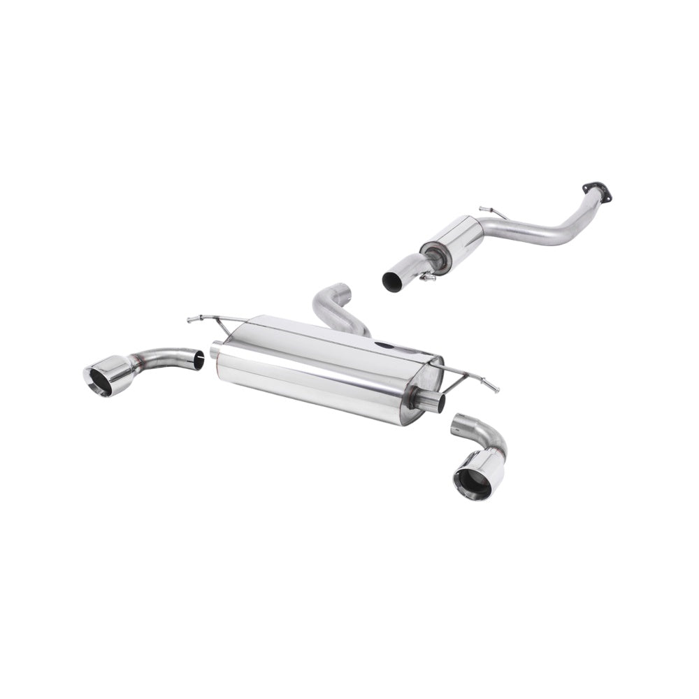 Milltek Ford Focus Mk2 ST 225 2005-2010 Cat-back Exhaust  - Resonated GT100 Polished Tips