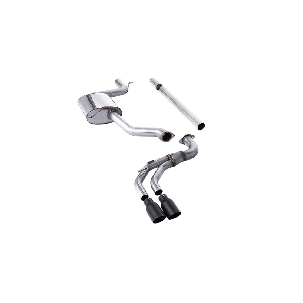 Milltek Volkswagen Golf Mk7.5 1.5TSI Evo GT & R-Line (Both GPF/OPF & Non GPF/OPF Models) 2017-2021 Cat-back Exhaust - Non-Resonated Cerakote Black Tips (GTD Valance)