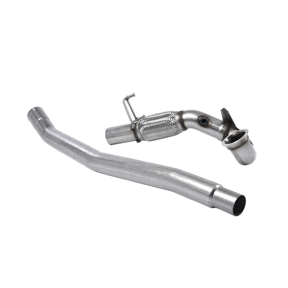 Milltek Volkswagen Golf Mk7.5 R 2.0 TSI 310PS (Non-GPF Equipped Models Only) - 76mm & EC Approved Systems 2017-2021 Large-bore Downpipe and De-cat Exhaust - Fits with OE System