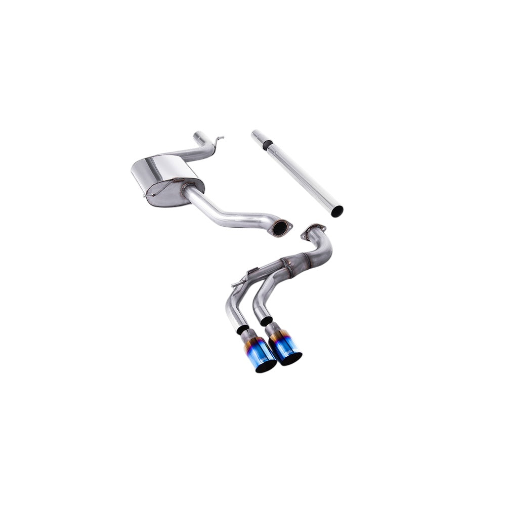 Milltek Volkswagen Golf Mk7.5 1.5TSI Evo GT & R-Line (Both GPF/OPF & Non GPF/OPF Models) 2017-2021 Cat-back Exhaust - Non-Resonated Burnt Titanium Trims (GTD Valance)