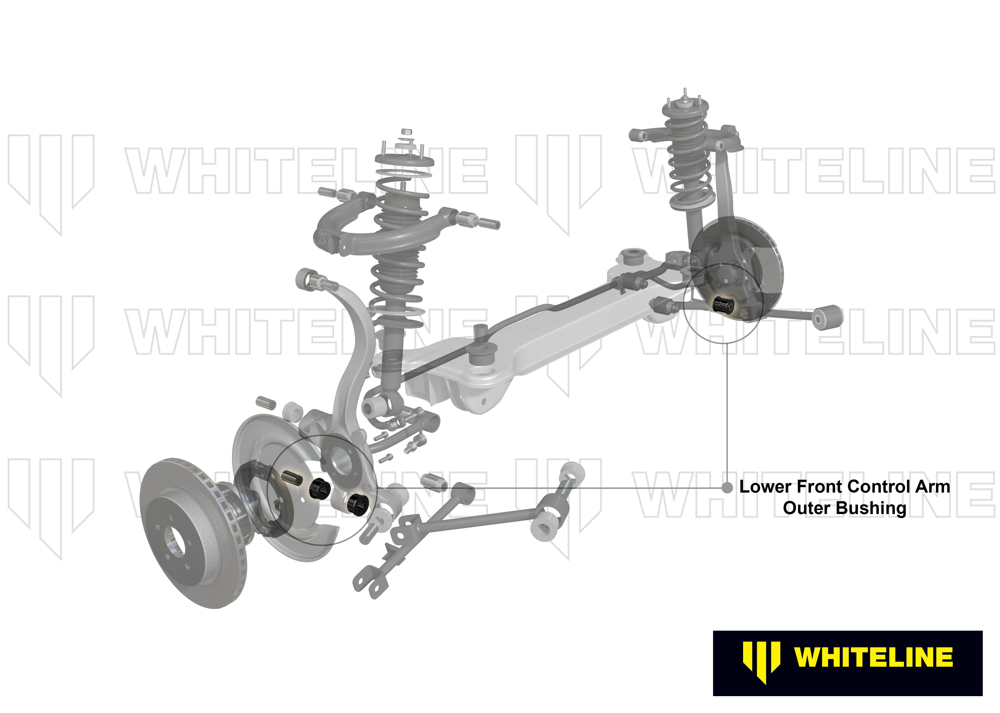 Whiteline Control Arm Lower - Outer Bushing Kit - Mitsubishi Galant / Magna / Verada - W62844A - image 4