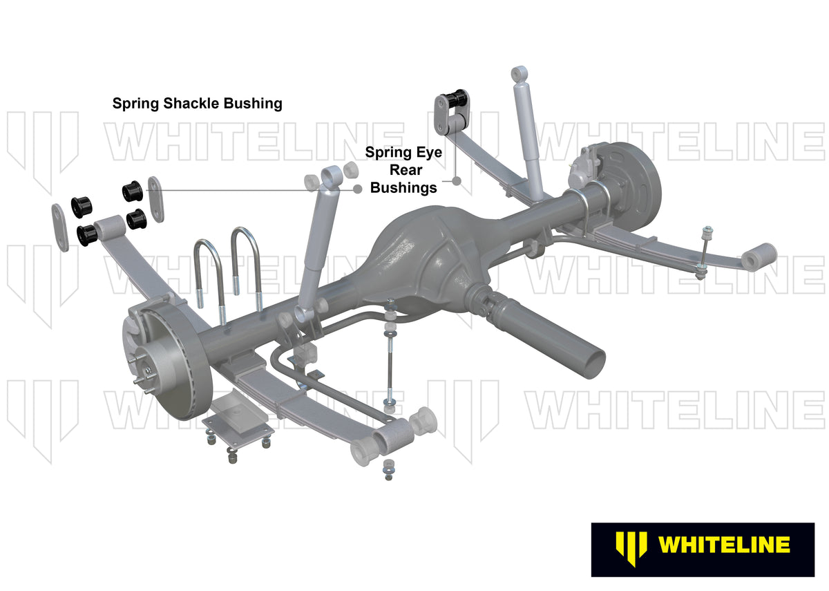 Whiteline Leaf Spring - Rear Eye and Shackle Bushing Kit - Toyota Corolla E10 - W71670 - image 4