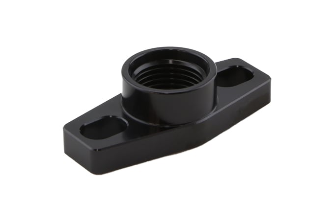 Billet Turbo Drain adapter with Silicon O-ring. 38 - 44mm slotted hole centre - small frame universal fit. by Turbosmart - performance upgrade from Torque Lab