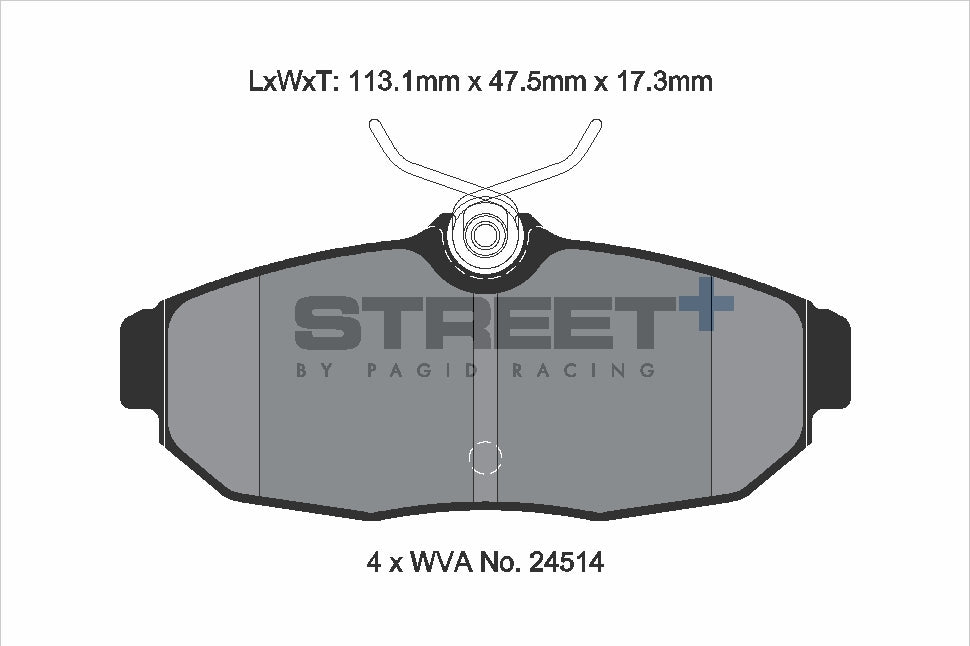 Pagid Racing Street+ Brake Pads - Rear | T8140SP2001 - Pagid Racing brake pads