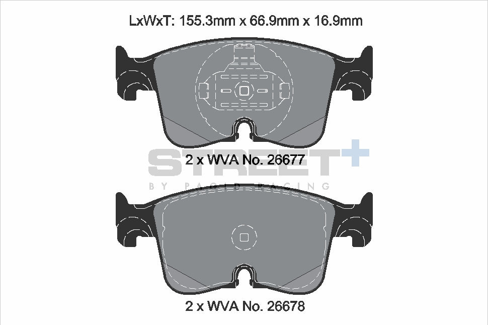 Pagid Racing Street+ Brake Pads - Front | T8231SP2001 - Pagid Racing brake pads