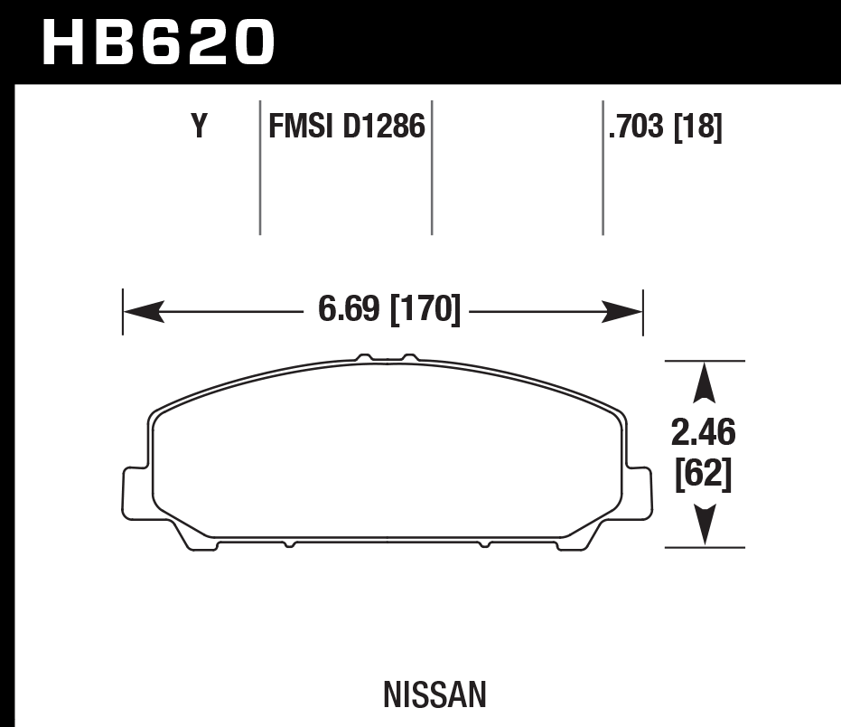 HB620Y.703 - Hawk LTS Brake Pads; Front