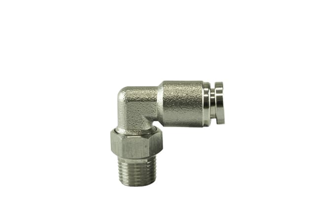 1/8" NPT 90Deg Pushloc Fitting - SS - 1/4" by Turbosmart - performance upgrade from Torque Lab