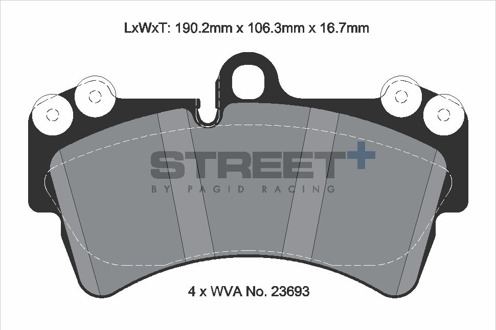 Pagid Racing Street+ Brake Pads - Front | T8038SP2001 - Pagid Racing brake pads