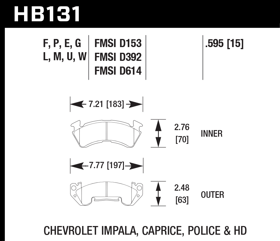 HB131U.595 - Hawk DTC-70 Brake Pads; Front