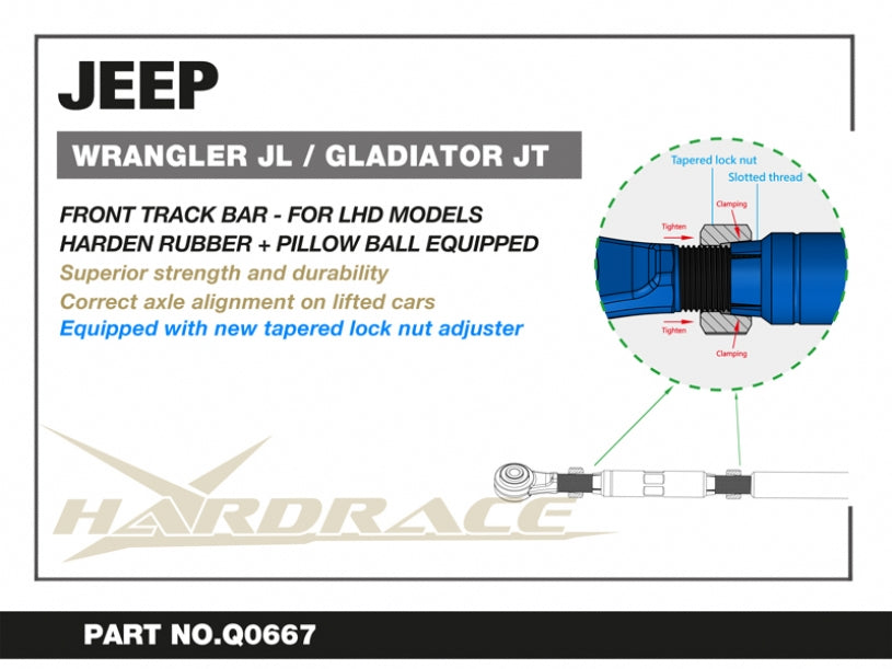 Front Track Bar Jeep Gladiator, Wrangler, Wrangler unlimited