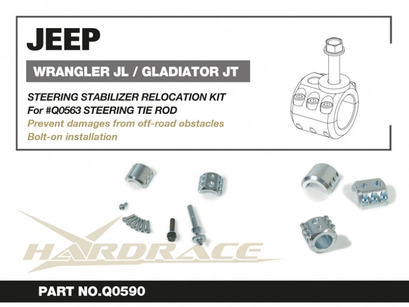 Steering Stabilizer Relocation Kit Jeep Gladiator, Wrangler