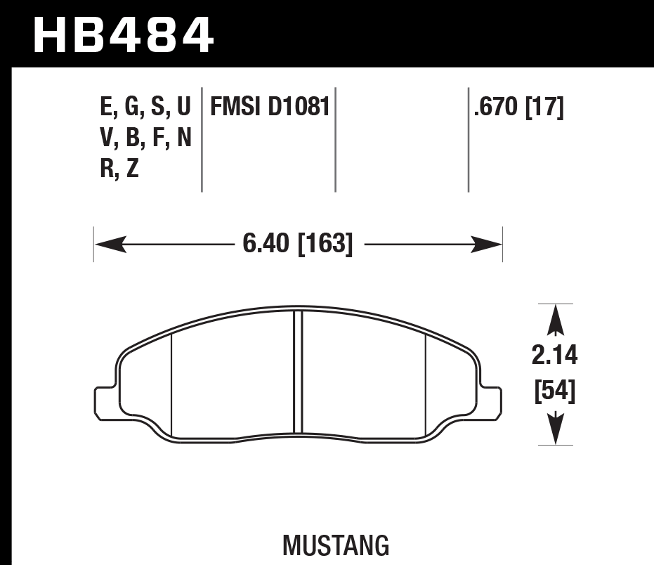 HB484F.670 - Hawk HPS Brake Pads; Front