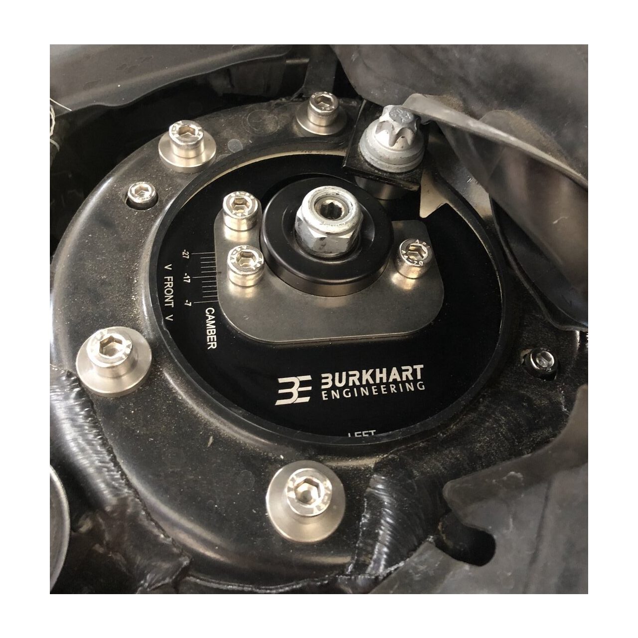 Burkhart adjustable camber plates BMW F87 M2 uniball street suspension upgrade