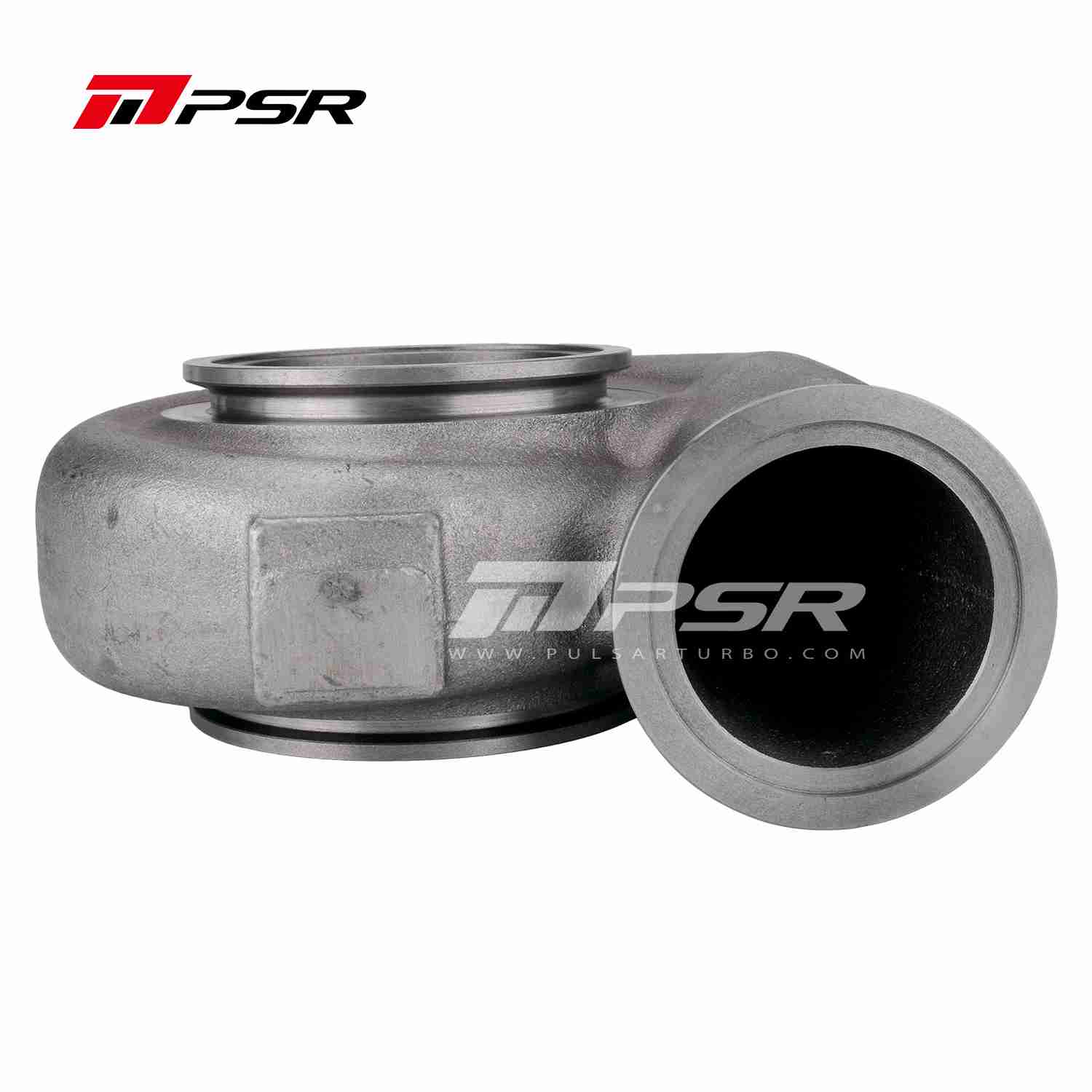 Pulsar Turbo PSR 75G Turbine Housings for 7375G 7975G 6275G 6775G Turbos - V-Band Inlet (fits 3" OD Tubing), V-Band Outlet (fits 3.5" OD Tubing),1.01A/R Reverse Rotation by Pulsar Turbo available at Torque Lab