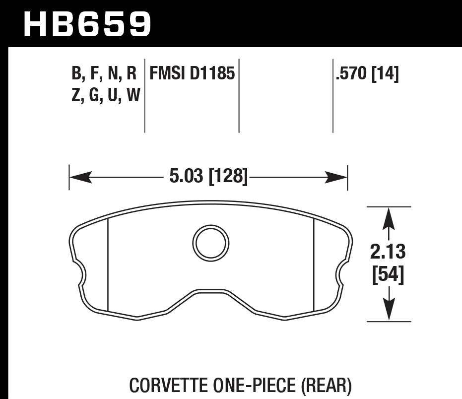 HB659F.570 - Hawk HPS Brake Pads; Rear