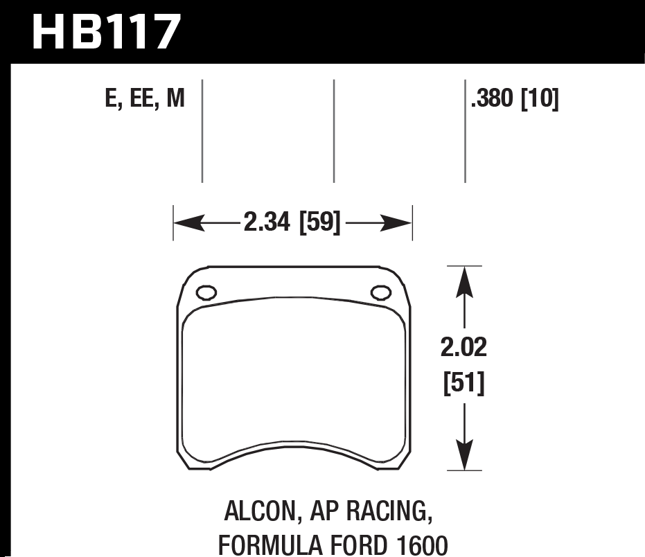 HB117E.380 - Hawk Blue 9012 Brake Pads;