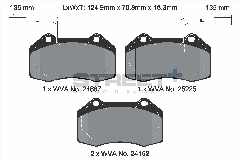 Pagid Racing Street+ Brake Pads - Front | T8190SP2001 - Pagid Racing brake pads