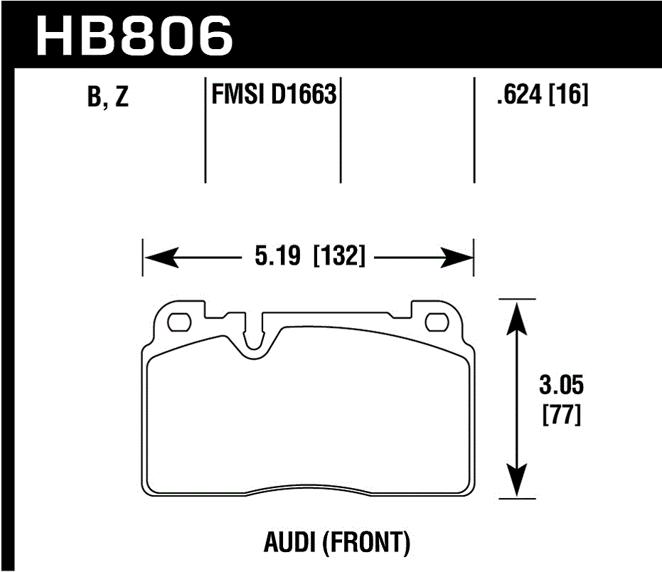 HB806B.624 - Hawk HPS 5.0 Brake Pads; Front