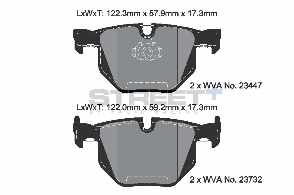 Pagid Racing Street+ Brake Pads - Rear | T8031SP2001 - Pagid Racing brake pads