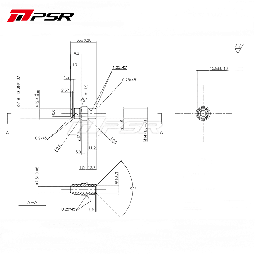 Pulsar Turbo PSR Turbo Water Cooling Fitting Kit -6 AN for PT/X28 PT/X30 PT/X35 GEN I/II PSR3584 GEN2 PTG25 PTG30 PTG35 PTG42