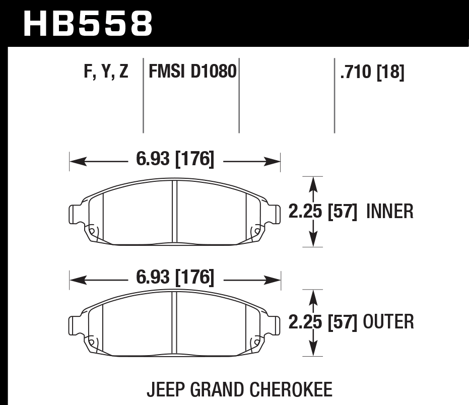 HB558Y.710 - Hawk LTS Brake Pads; Front