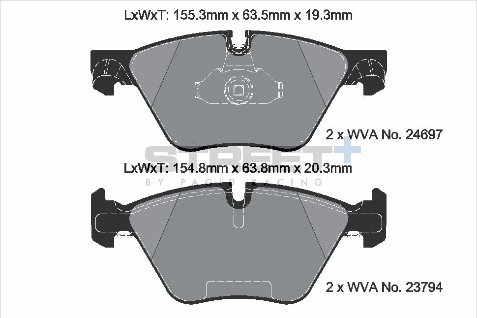 Pagid Racing Street+ Brake Pads - Front | T8089SP2001 - Pagid Racing brake pads