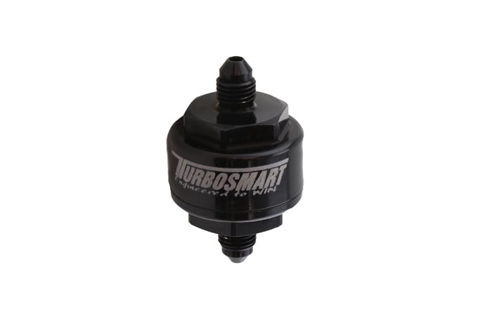 Billet Turbo Oil Feed Filter 44um AN-4 - Black by Turbosmart - performance upgrade from Torque Lab