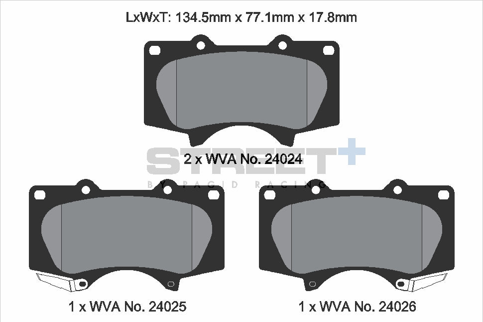 Pagid Racing Street+ Brake Pads - Front | T8053SP2001 - Pagid Racing brake pads