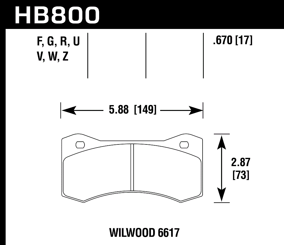 HB800Z.670 - Hawk PC Brake Pads;