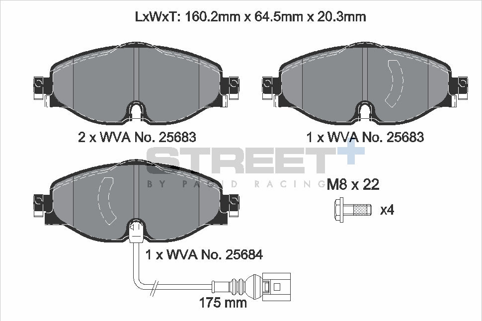 Pagid Racing Street+ Brake Pads - Front | T8122SP2001 - Pagid Racing brake pads