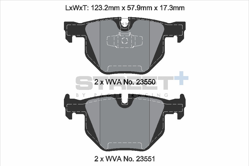 Pagid Racing Street+ Brake Pads - Rear | T8298SP2001 - Pagid Racing brake pads