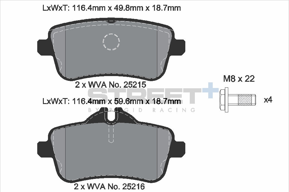 Pagid Racing Street+ Brake Pads - Rear | T8115SP2001 - Pagid Racing brake pads