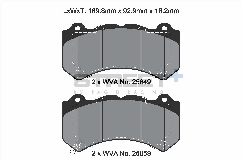 Pagid Racing Street+ Brake Pads - Front | T8127SP2001 - Pagid Racing brake pads